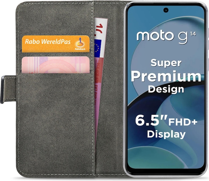 Image du produit Mobilize Housse de livre en cuir noir Motorola Moto G14 (Motorola Moto G14)