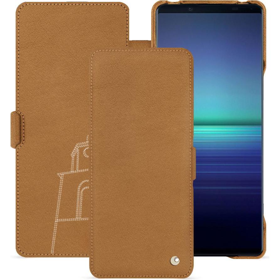 Noreve Lederschutzhülle horizontal (Sony Xperia 1 V), Smartphone Hülle, Braun