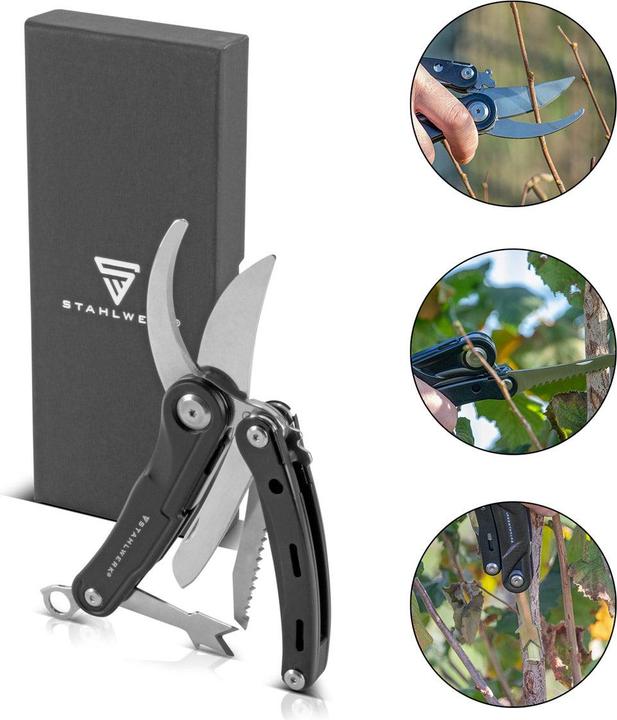 Actual product image Stahlwerk Multitool 5 Tools Pocket knife Multifunctional tool Garden shears (5 Functions)