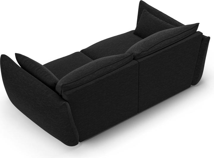 Actual product image Maison Heritage Sofa, "Clau", 2 Seats, Black, 180x110x85 Made in Europe (2 person sofa)