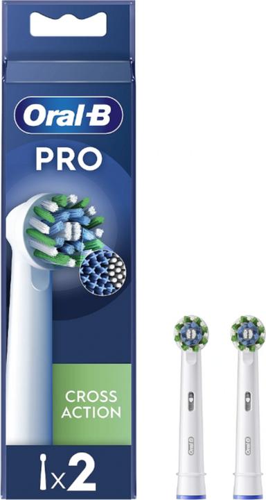 Braun Jaunums! el.zobu birstes uzgalis Cross Action, 2 gab, balts (2 x)