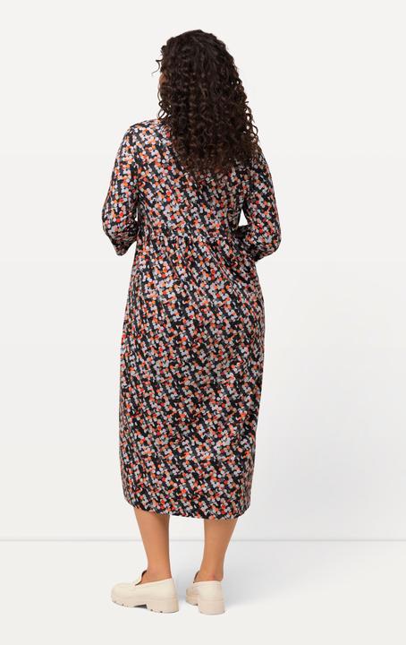 Produktbild Ulla Popken Jerseykleid, Punkte, Carree-Ausschnitt, 3/4-Arm (60)