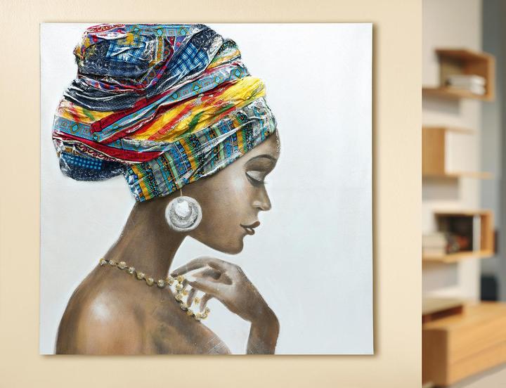 Produktbild Gilde Bild Afrikanische Schönheit Handgemalt (100 x 100 cm)