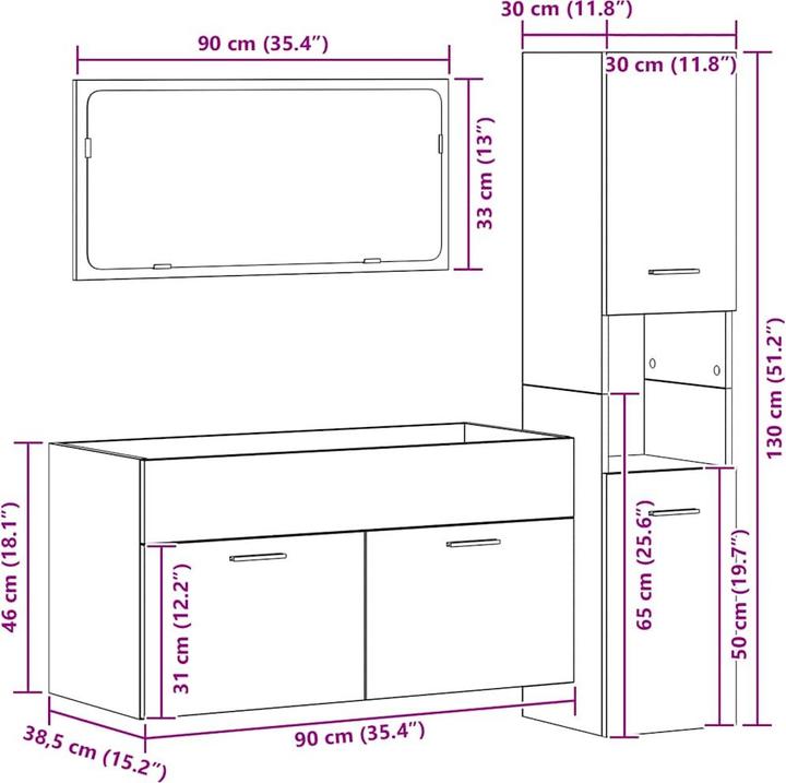Produktbild vidaXL Badmöbel Set