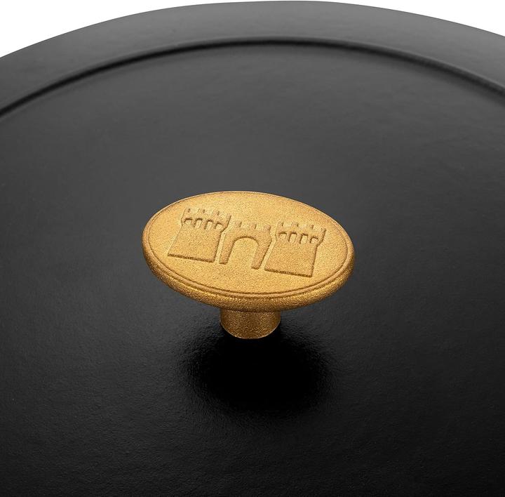 Productafbeelding Ballarini Cocotte BELLAMONTE 28 cm rond 7,0 liter gietijzeren braadpan zwart (Braadpan + kasserol, Gietijzer, 28 x 18 cm)