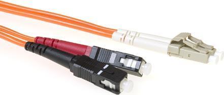 Actual product image ACT 0.5 meter LSZH Multimode 62.5/125 OM1 fiber patch cable duplex with LC and SC connectors (0.50 m)