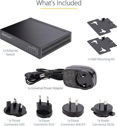 Actual product image StarTech 5 Port Gigabit Switch - Unmanaged Switch - Office/Home Network/Lan Switch/Splitter for (5 ports)