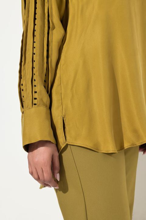 Immagine prodotto Ulla Popken Blusa con perline, Cupro, scollo a V e maniche lunghe (54)