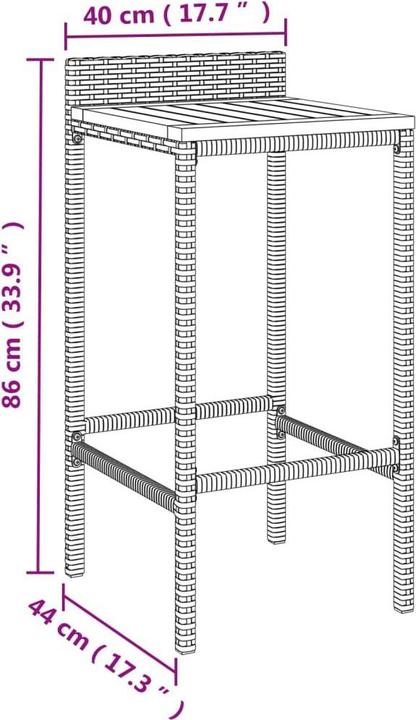 Produktbild vidaXL Gartenbar Set (185 x 80 x 110 cm)