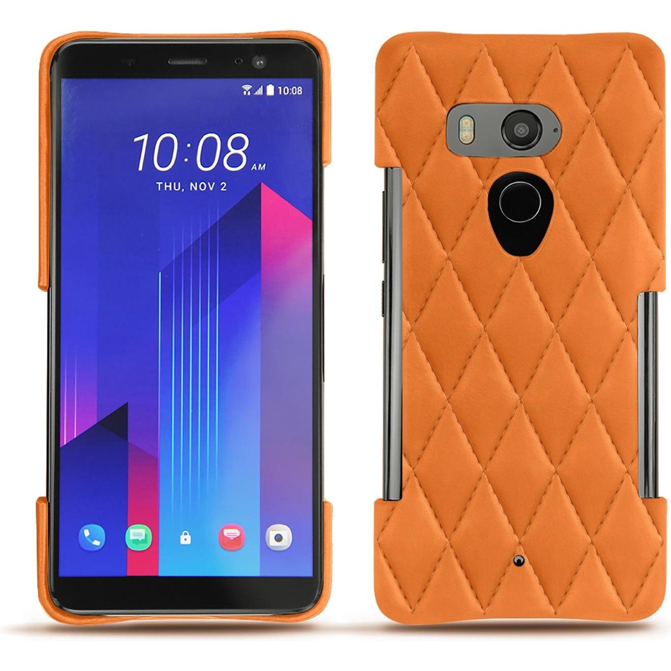 Noreve Lederschutzhülle (HTC U11+), Smartphone Hülle, Orange
