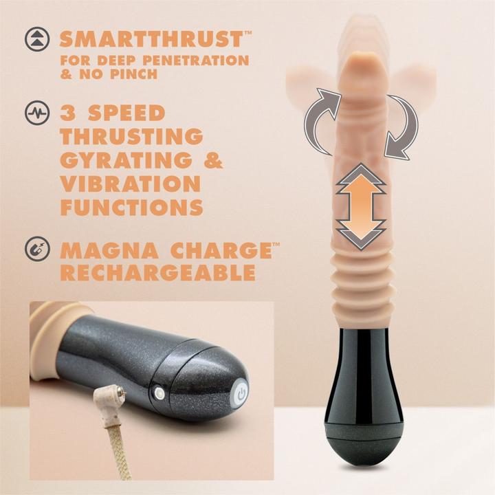 Actual product image Blush Dr. Skin Silikon Dr. Knight Stossender und vibrierender Dildo Beige