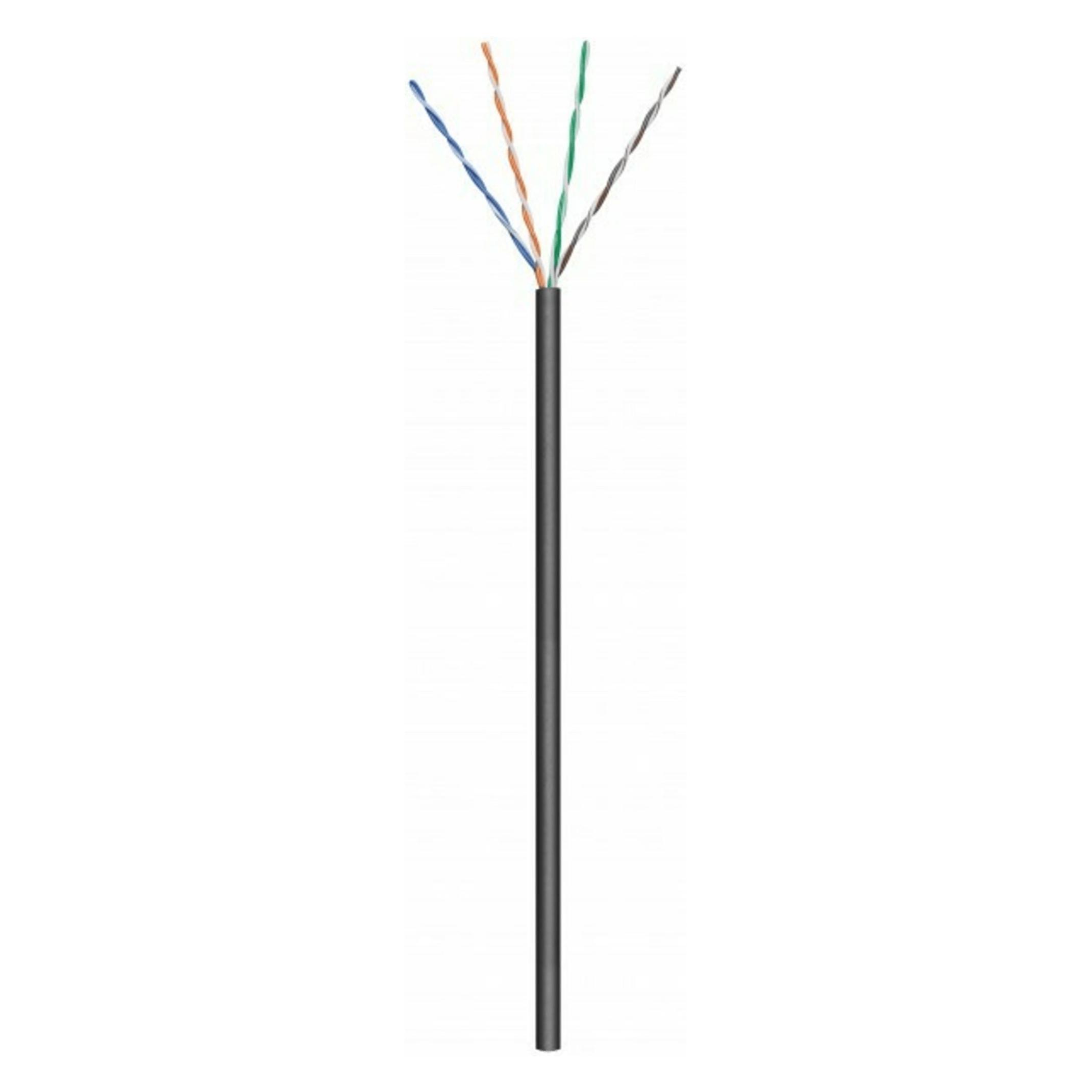 Danicom CAT6 Outdoor Netzwerkkabel, U/Utp, Awg 24/7 (Flexibel), 100 Meter, Schwarz, Cca (Utp, CAT6, 100 m), Netzwerkkabel