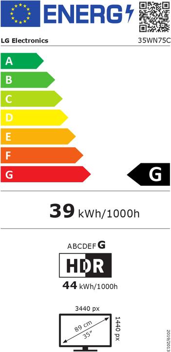 Etichetta energetica LG 35WN75C-B (3440 x 1440 pixel, 35")