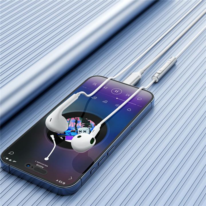 Actual product image Acefast - Wired Earphones (L7) - Type-C, Half-In-ear, with HD Microphone, Flexible, 1.2m - White (Cable)