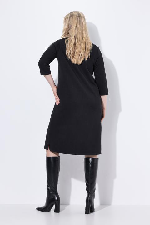 Produktbild Ulla Popken Sweat-Midikleid, A-Linie, V-Ausschnitt, 3/4-Arm (62)
