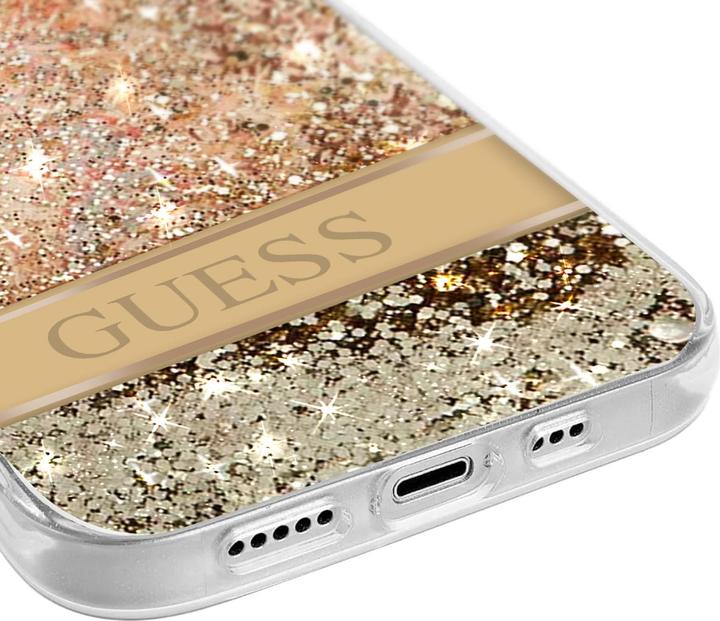 Actual product image Guess GUHCP14XLFLSD iPhone 14 Pro Max 6.7" złoty/gold hardcase Paisley Liquid Glitter (Apple iPhone 14 Pro Max)