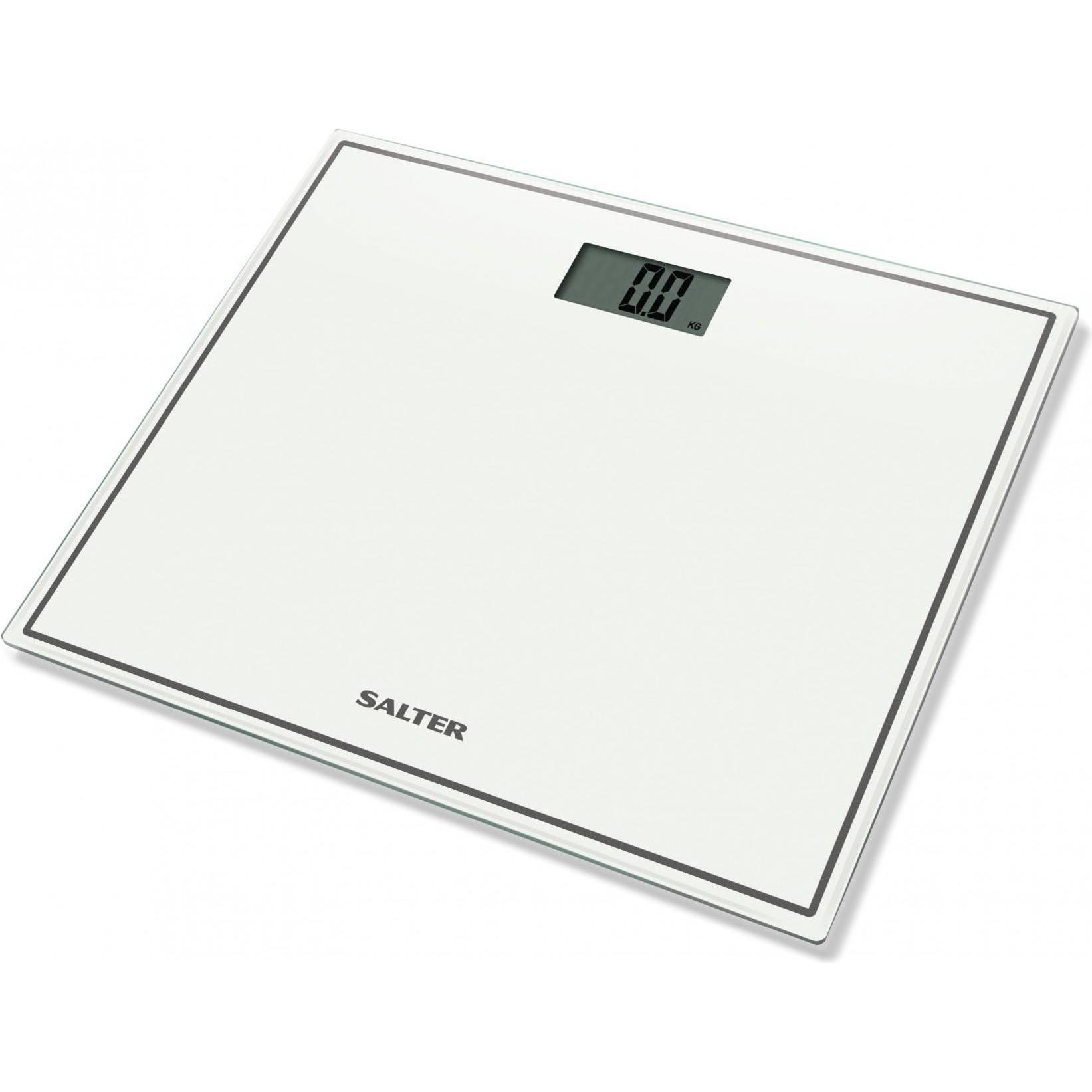 Salter, Personenwaage, 9207 WH3R Compact Glass Electronic Bathroom Scale - Baltas (150 kg)