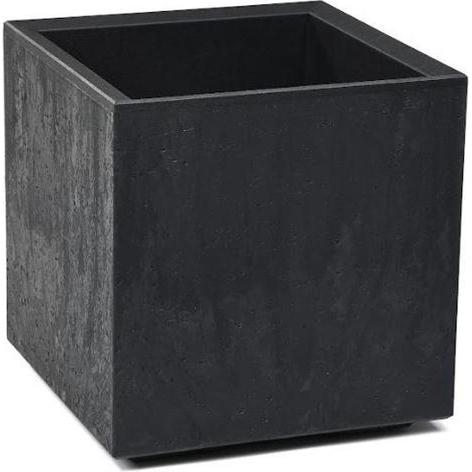 Lamela, Vaso da fiori, Pot with water reservoir, plastic, black