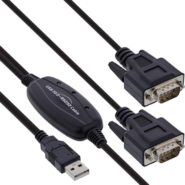 Immagine prodotto InLine USB 2.0 a 2x cavo adattatore seriale spina A a 2x 9pin SubD ST (1.50 m, VGA)