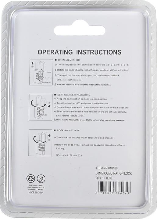 Actual product image Tri-circle padlock combination lock 30 mm bc