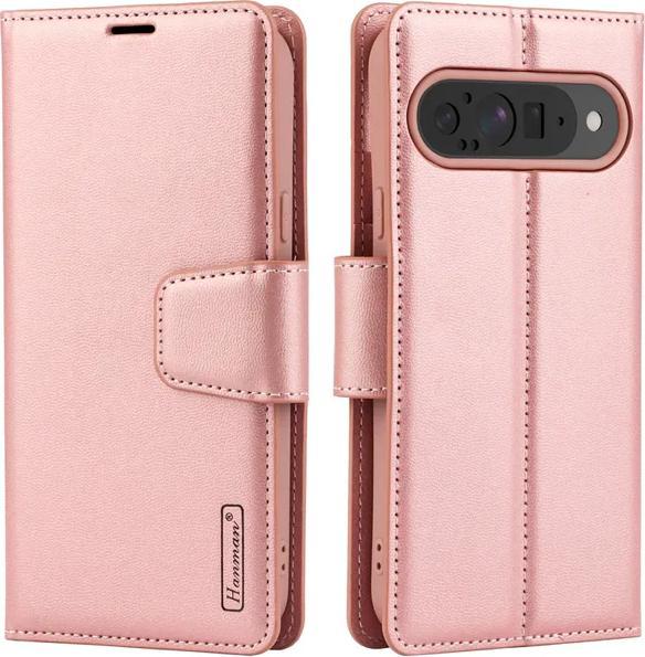 Actual product image Hanman Google Pixel 10 / 10 Pro - Mill Flip Case mit 3 Kartenfächern, roségold (Google Pixel 10, Google Pixel 10 Pro)