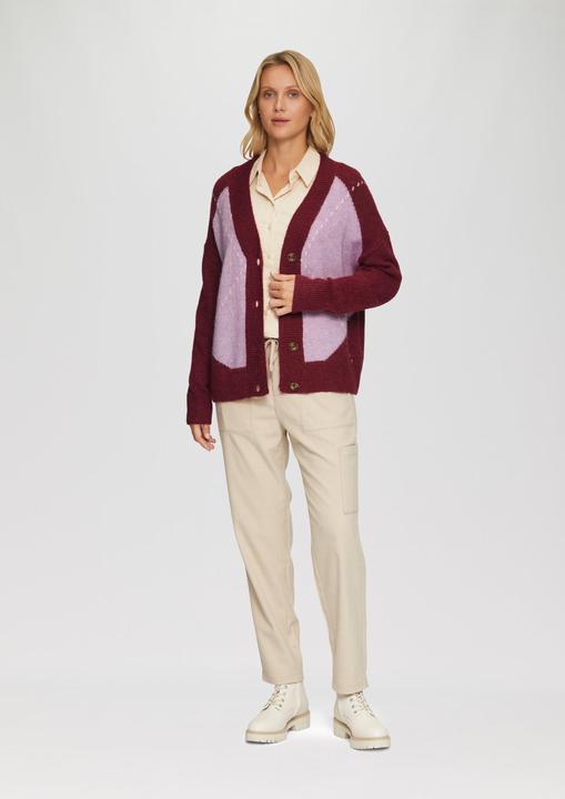 Produktbild S.Oliver Strickjacke Oversized Wollmix-Strickjacke mit Argyle-Muster (36)