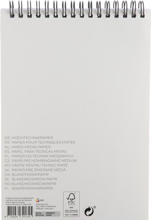 Productafbeelding Grafix Sketchbook Mixed Media Papier A5, 25 vellen (A5, Geen)