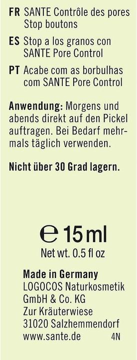 Image du produit Sante Pore Control Pickel Stopp (15 ml)