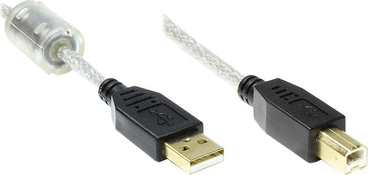 Produktbild Good Connections USB Anschlusskabel High Quality mit Ferritkern und Goldkontakten- USB 2.0 Typ A (M) -> USB 2.0 Typ B (3 m, USB 2.0)