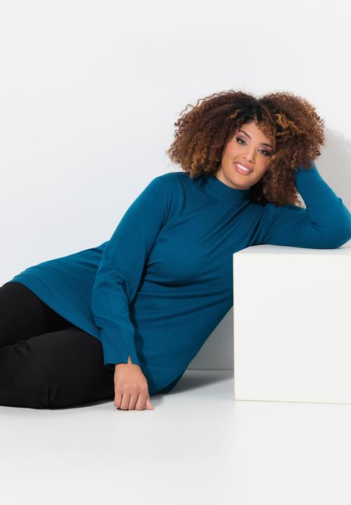 Produktbild Ulla Popken Pullover, Stehkragen, Langarm, Rippbündchen (62)