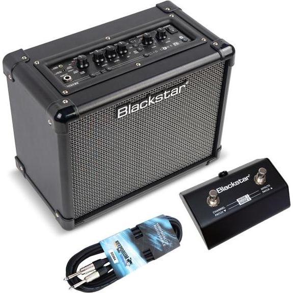 Blackstar ID Core 10 V4 Bluetooth Verstärker mit Fussschalter und Kabel (Gitarre, 10 W), Instrumentenverstärker