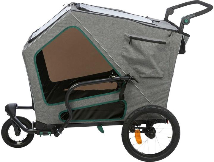 Immagine prodotto Trixie Rimorchio per bicicletta L, 80×103×98/147 cm, grigio/salvia (Cane)