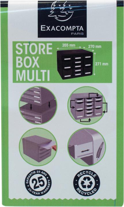Image du produit Exacompta Boîte à tiroirs STORE-BOX MULTI 313798D 11 tiroirs arc-en-ciel