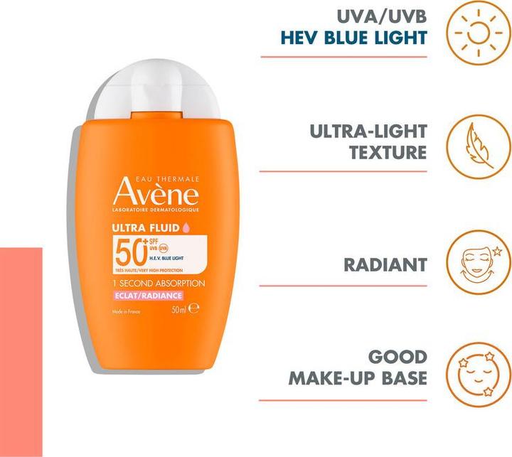 Productafbeelding Avène Ultra Fluid (Zonnecrème gezicht, SPF 50+, 50 ml)
