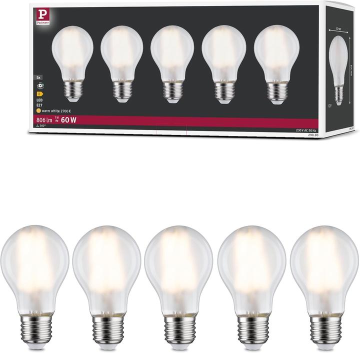 Produktbild Paulmann Allgebrauchslampe 5er Set (E27, 806 lm, 1x)