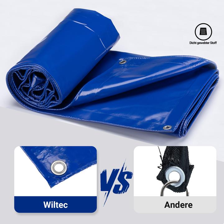 Image du produit Wiltec Bâche de couverture résistante aux intempéries bleu 2x3m polyester bâche de jardin 650g/m² oeillets (2 x 3 m)