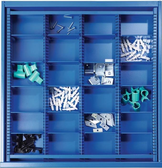 Actual product image HP Autozubehör Drawer partition material BK 600 Front height 100 mm 3 lengthwise/20 crosswise dividers (16.50 cm, 10 cm)