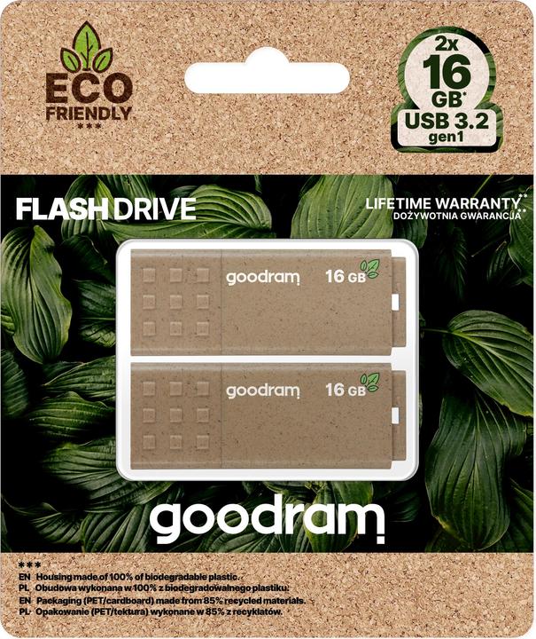 Image du produit Goodram Pack 2 clés USB3.0 16Go UME3 Eco Friendly (32 Go, USB-A)