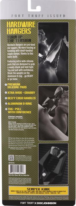 Actual product image Doc Johnson Hardwire Hangers - Black/Green