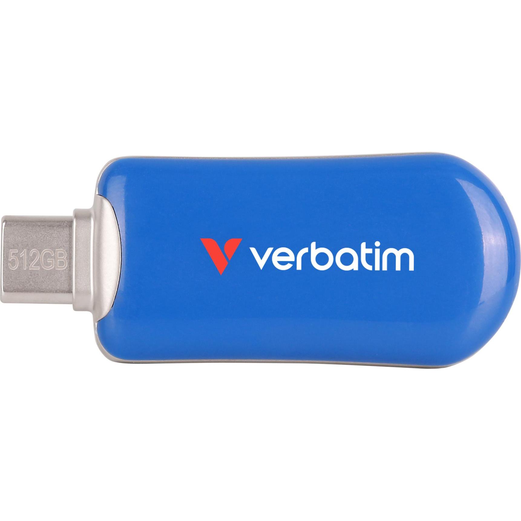 Verbatim Plectra Blue 512GB USB-C Flash Drive 30235 (512 GB, USB-C), Chiavetta USB, Blu