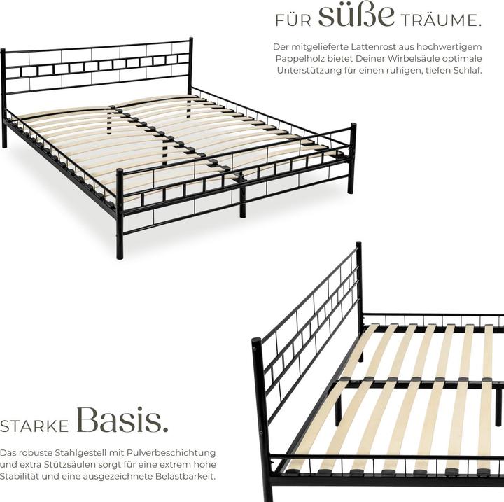 Actual product image tectake Metal bed (200 x 180 cm)