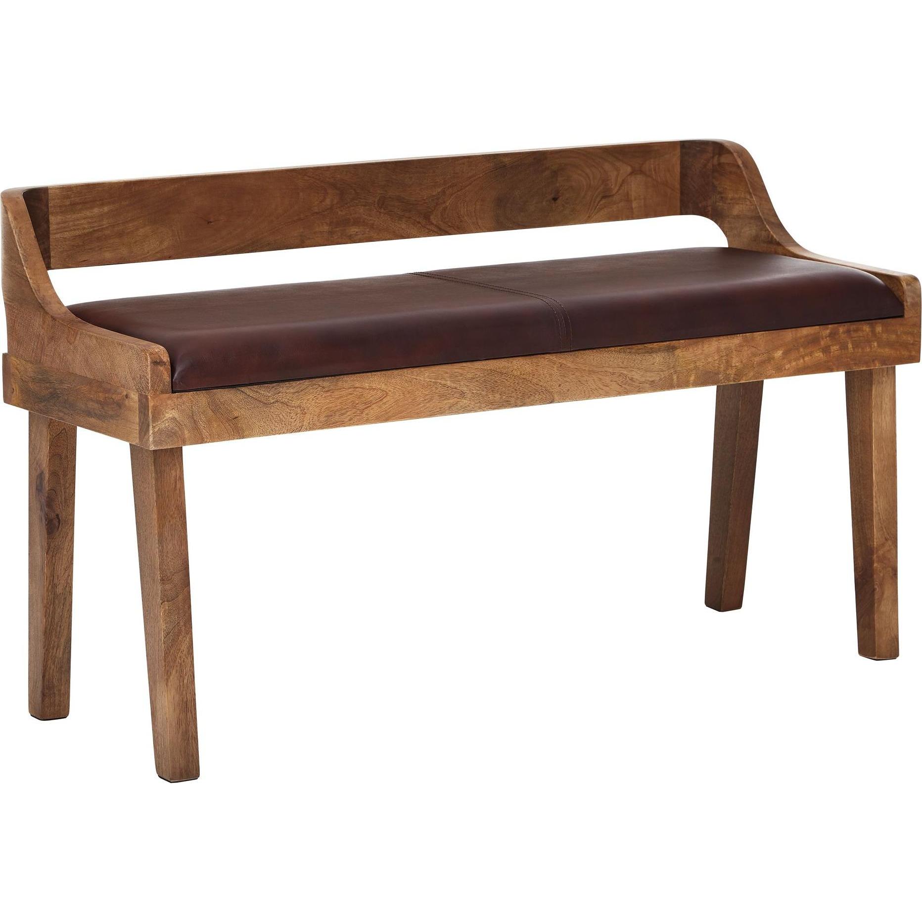 FineBuy, Sitzbank, Sitzbank Massivholz Mango Braun (108 cm)