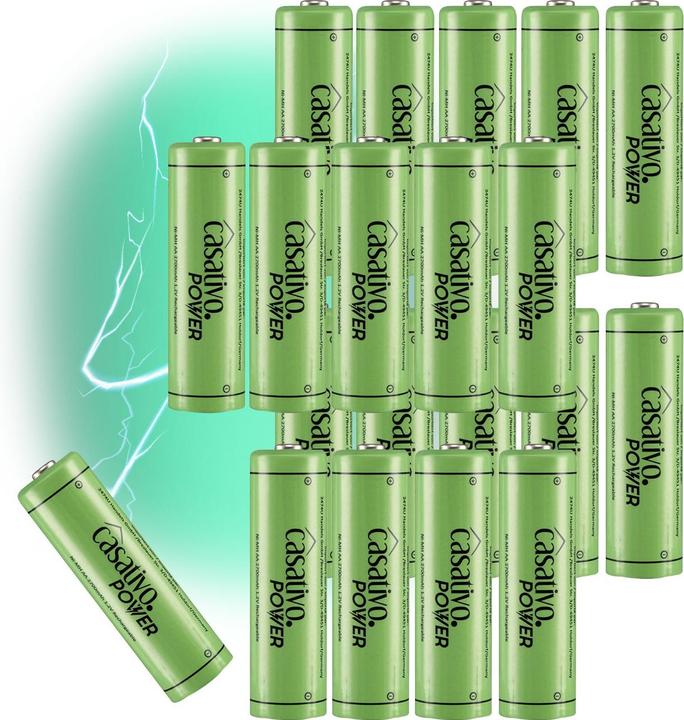 Produktbild Casativo NiMH-AA/Mignon-Akkus, 2.700 mAh, mit Transport-Case, 20er-Set (20 Stk., AA, 2700 mAh)