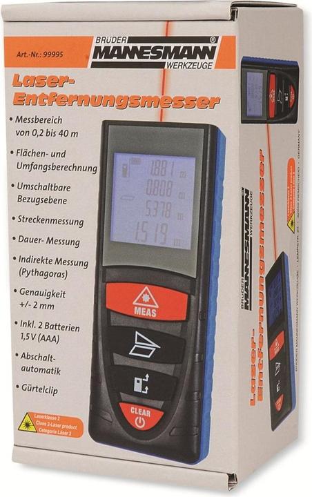 Immagine prodotto Mannesmann Misuratore di distanza laser (40 m)