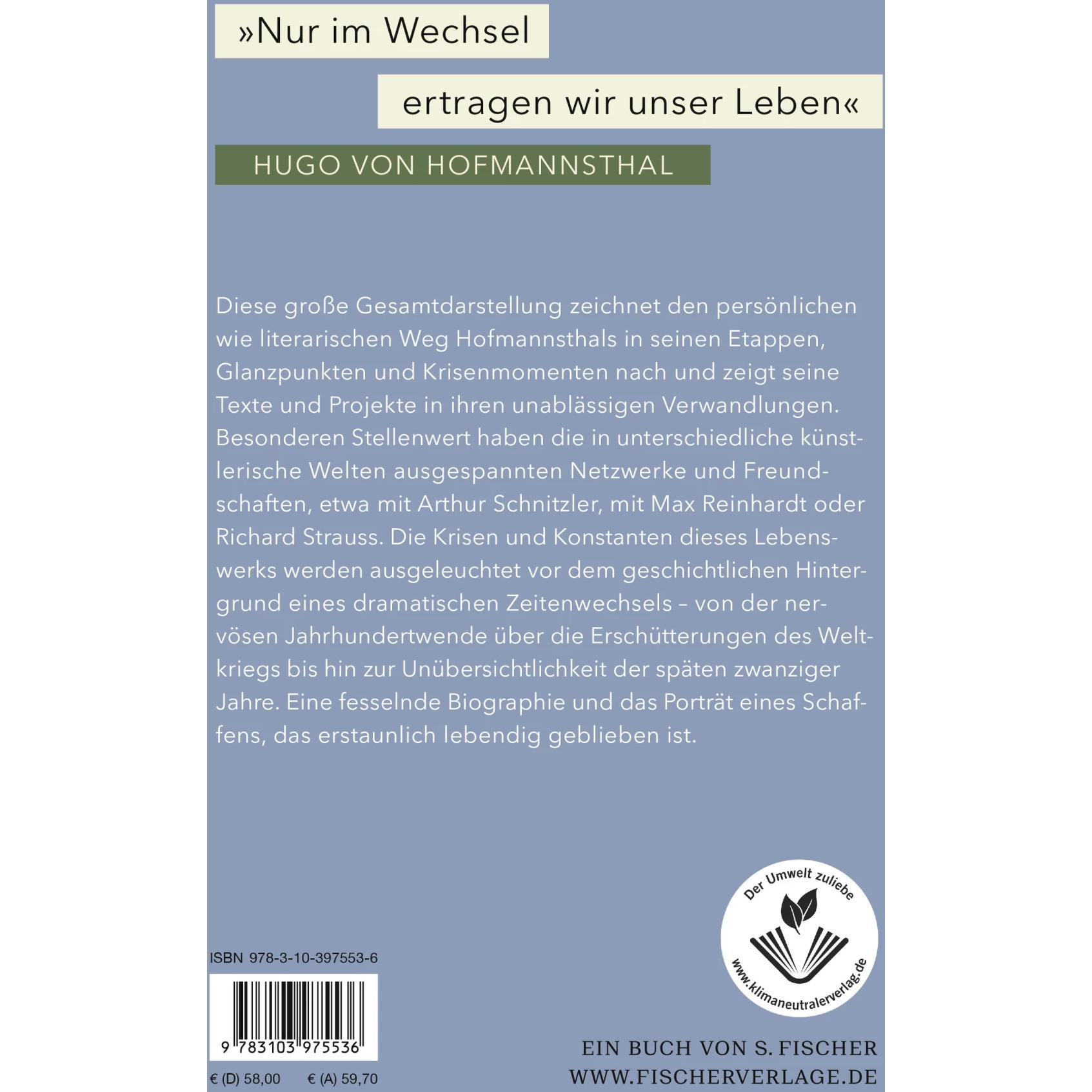 Thumbnail - Hugo von Hofmannsthal: Grenzenlose Verwandlung, Sachbücher von Alexander Honold, Elsbeth Dangel-Pelloquin