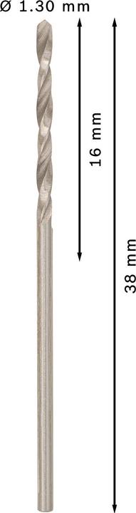 Image du produit Bosch Professional Zubehör Foret hélicoïdal PRO Metal HSS-G, 1,3 x 16 x 38 mm (1,3 mm)