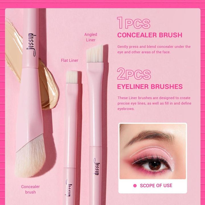 Actual product image Jessup Eyeshadow Brush Set Eye Makeup Brushes Concealer Synthetic Eyeliner Smudge Crease Blending (Eye shadow)