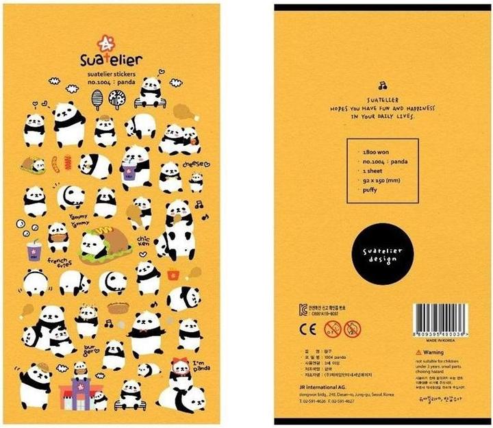 Mark'S Dekorative konvexe Aufkleber Pandas (10 Sticker)