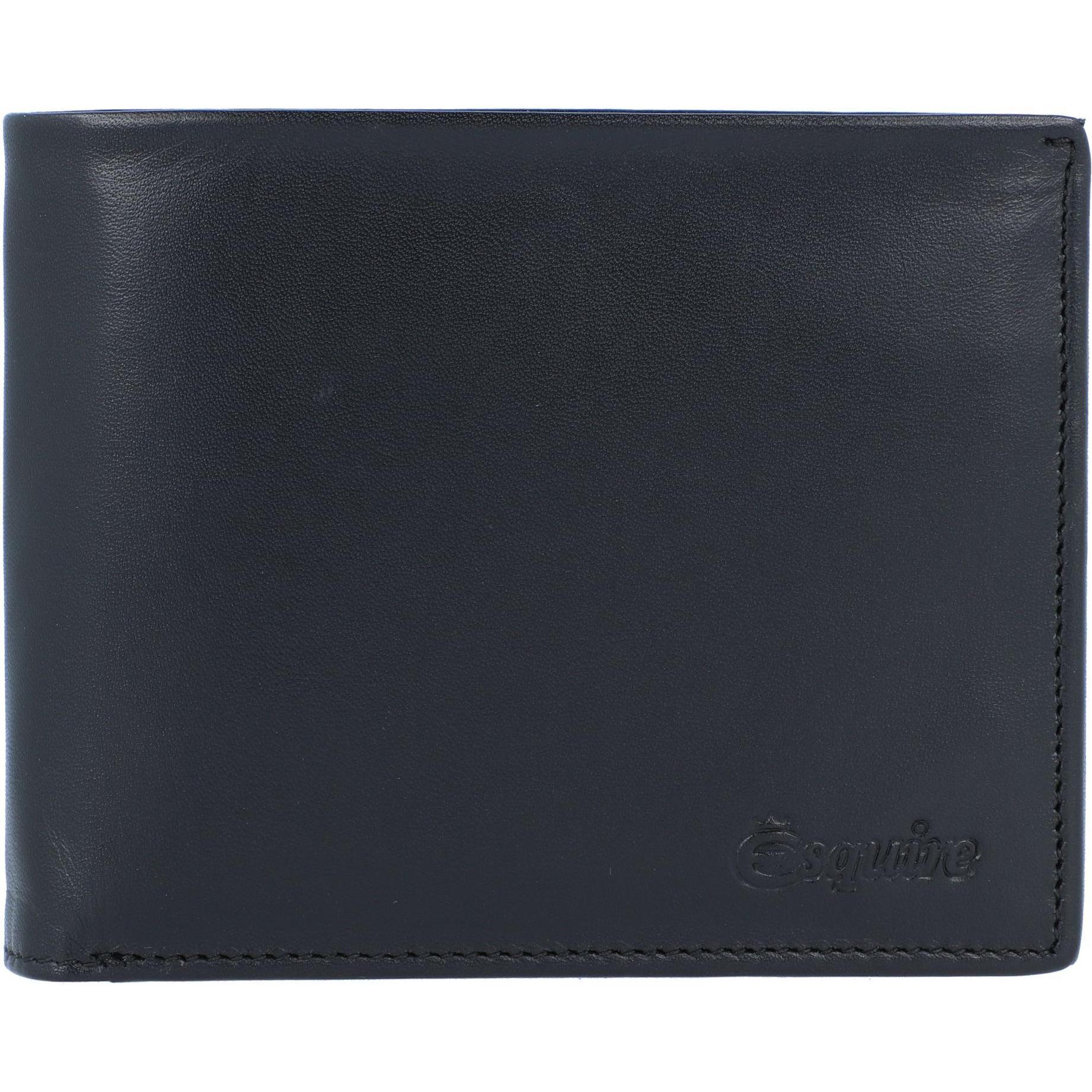 Esquire, Herren, Portemonnaie, New Silk Geldbörse Leder 10,5 cm, Schwarz