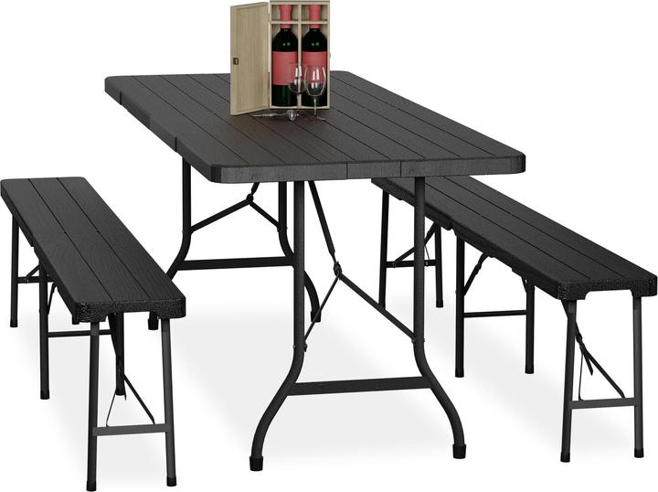 Produktbild Relaxdays 3-tlg. Bierzeltgarnitur (180 cm)